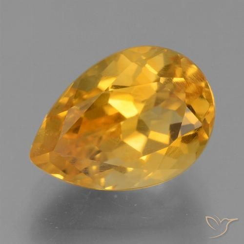2.76ct Natural Dorado naranja oscuro Citrino, En forma de pera, VS