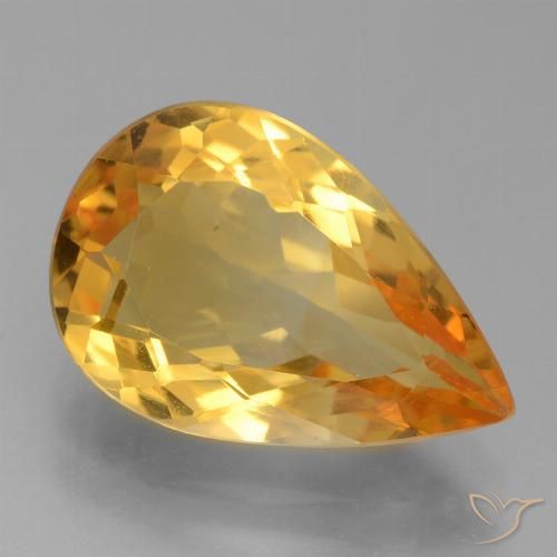 3.93ct Natural Dorado naranja oscuro Citrino, En forma de pera, VVS-VS