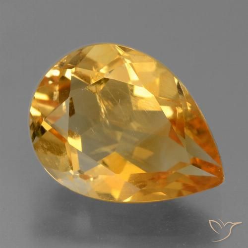 2.58ct Natural Dorado naranja oscuro Citrino, En forma de pera, VS-SI