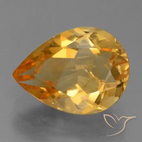 Citrino Dorado naranja oscuro natural de 2.58 ct, En forma de pera, VS-SI