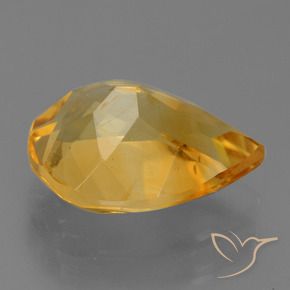 Citrino Dorado naranja oscuro natural de 2.58 ct, En forma de pera, VS-SI