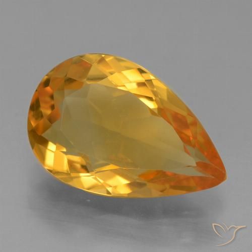 2.95ct Natural Dorado naranja oscuro Citrino, En forma de pera, VVS-VS