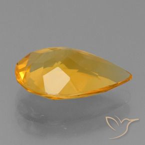 Citrino Dorado naranja oscuro natural de 2.95 ct, En forma de pera, VVS-VS