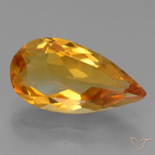 2.62ct Natural Dorado naranja oscuro Citrino, En forma de pera, VVS-VS