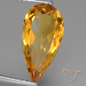 Citrino Dorado naranja oscuro natural de 2.62 ct, En forma de pera, VVS-VS