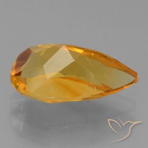 Citrino Dorado naranja intenso natural de 2.22 ct, En forma de pera, VS