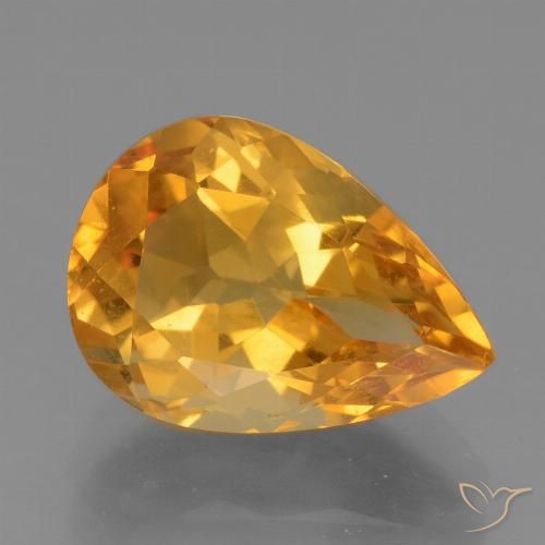 3.74ct Natural Naranja oscuro Citrino, En forma de pera, VVS-VS