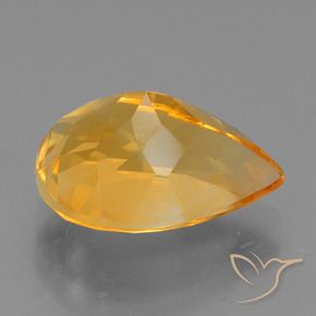 Citrino Naranja oscuro natural de 3.74 ct, En forma de pera, VVS-VS