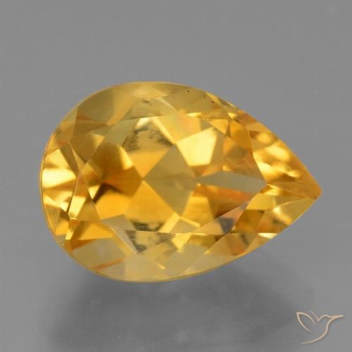 4.01ct Natural Dorado naranja oscuro Citrino, En forma de pera, VS