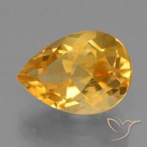 Citrino Dorado naranja oscuro natural de 4.01 ct, En forma de pera, VS