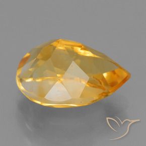 Citrino Dorado naranja oscuro natural de 4.01 ct, En forma de pera, VS