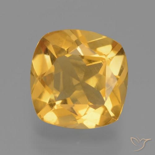 1.75ct Natural Naranja dorado intenso Citrino, Forma Cojín, VS