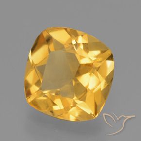 Citrino Naranja dorado intenso natural de 1.75 ct, Forma Cojín, VS