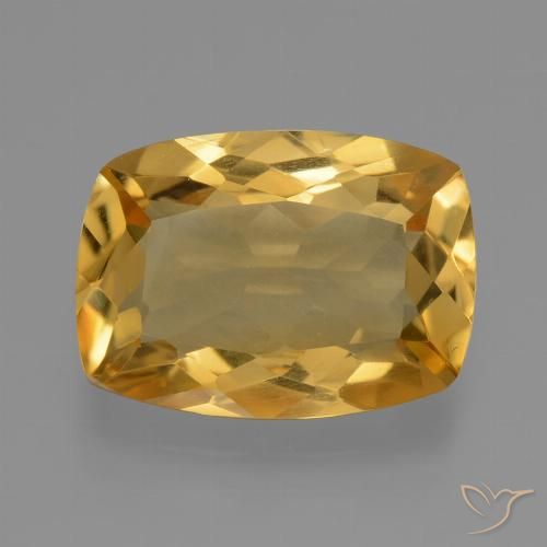 3.21ct Natural Dorado oscuro medio Citrino, Forma Cojín, VVS-VS