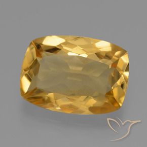 Citrino Dorado oscuro medio natural de 3.21 ct, Forma Cojín, VVS-VS