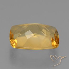 Citrino Dorado oscuro medio natural de 3.21 ct, Forma Cojín, VVS-VS