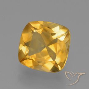 Citrino Naranja dorado intenso natural de 1.53 ct, Forma Cojín, VS