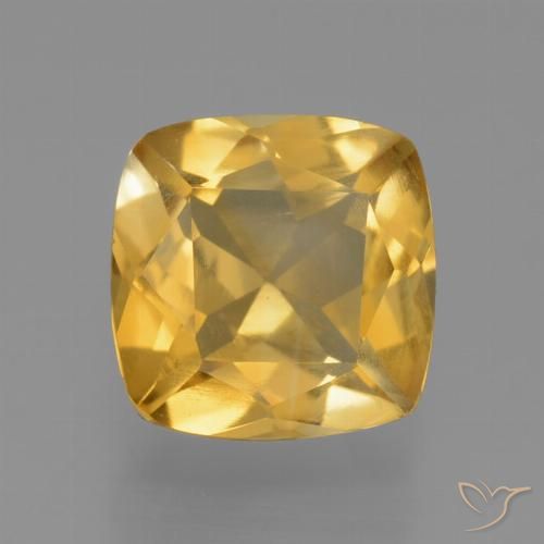 1.70ct Natural Dorado oscuro medio Citrino, Forma Cojín, VS