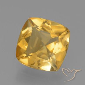 Citrino Dorado oscuro medio natural de 1.70 ct, Forma Cojín, VS