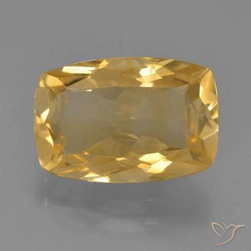4.58ct Natural Dorado oscuro medio Citrino, Forma Cojín, VS
