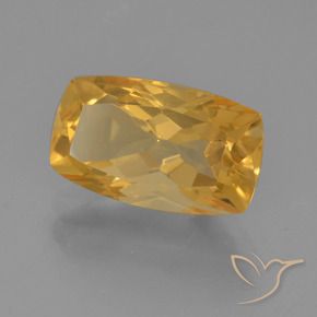 Citrino Naranja dorado intenso natural de 3.32 ct, Forma Cojín, VVS-VS