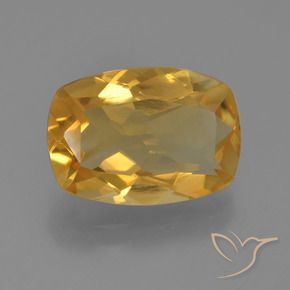 Citrino Naranja medio natural de 3.21 ct, Forma Cojín, VVS-VS