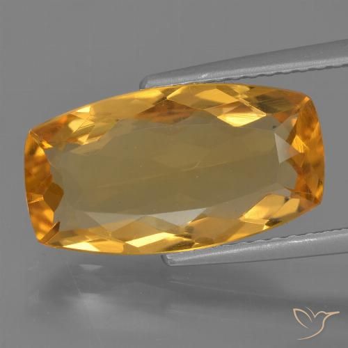 3.94ct Natural Dorado naranja oscuro Citrino, Forma Cojín, VVS-VS