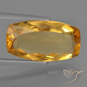 Citrino Dorado naranja oscuro natural de 3.94 ct, Forma Cojín, VVS-VS