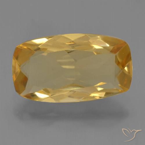 3.27ct Natural Dorado oscuro medio Citrino, Forma Cojín, VVS-VS