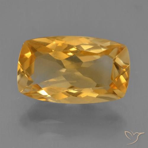 3.22ct Natural Dorado naranja intenso Citrino, Forma Cojín, VS