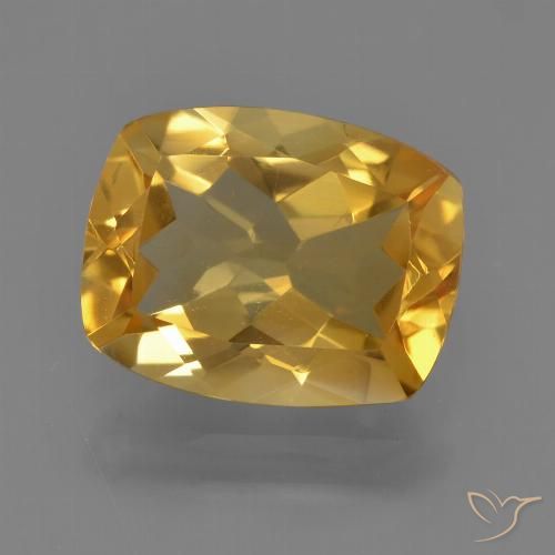 2.95ct Natural Naranja dorado intenso Citrino, Forma Cojín, VVS-VS