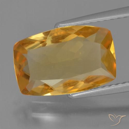 3.07ct Natural Dorado naranja oscuro Citrino, Forma Cojín, VVS-VS