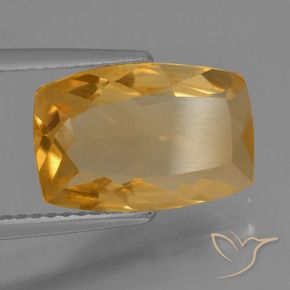 Citrino Dorado naranja oscuro natural de 3.07 ct, Forma Cojín, VVS-VS