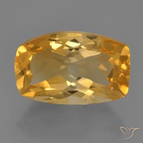 4.43ct Natural Dorado oscuro medio Citrino, Forma Cojín, VVS-VS