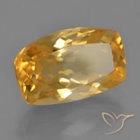 Citrino Dorado oscuro medio natural de 4.43 ct, Forma Cojín, VVS-VS