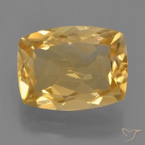 4.29ct Natural Naranja dorado intenso Citrino, Forma Cojín, VVS-VS