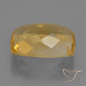 Citrino Naranja dorado intenso natural de 4.29 ct, Forma Cojín, VVS-VS