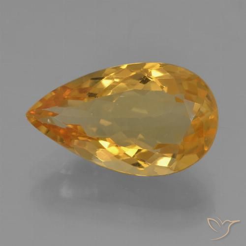 3.51ct Natural Dorado oscuro medio Citrino, En forma de pera, VVS-VS