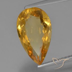 Citrino Dorado oscuro medio natural de 3.51 ct, En forma de pera, VVS-VS