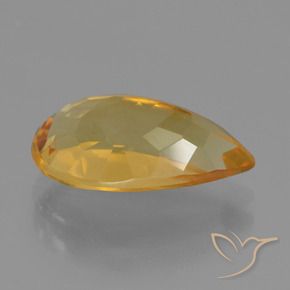 Citrino Dorado oscuro medio natural de 3.51 ct, En forma de pera, VVS-VS