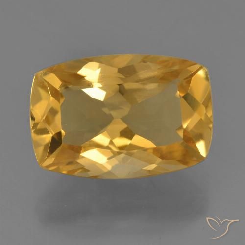 3.66ct Natural Dorado oscuro medio Citrino, Forma Cojín, VVS-VS