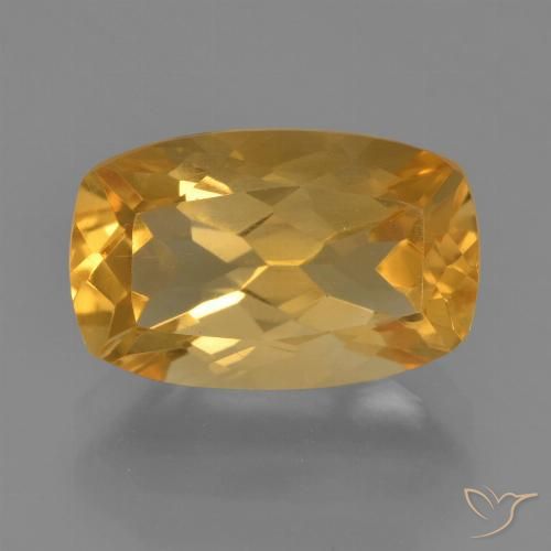 3.32ct Natural Naranja dorado intenso Citrino, Forma Cojín, VVS-VS