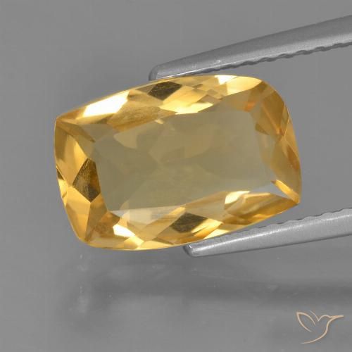2.45ct Natural Dorado oscuro medio Citrino, Forma Cojín, VS