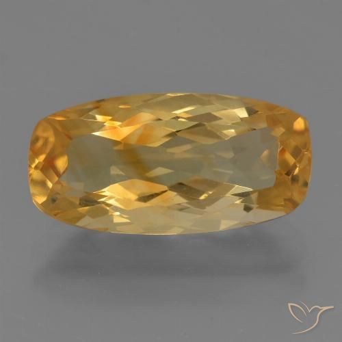 3.99ct Natural Dorado oscuro medio Citrino, Forma Cojín, VVS-VS