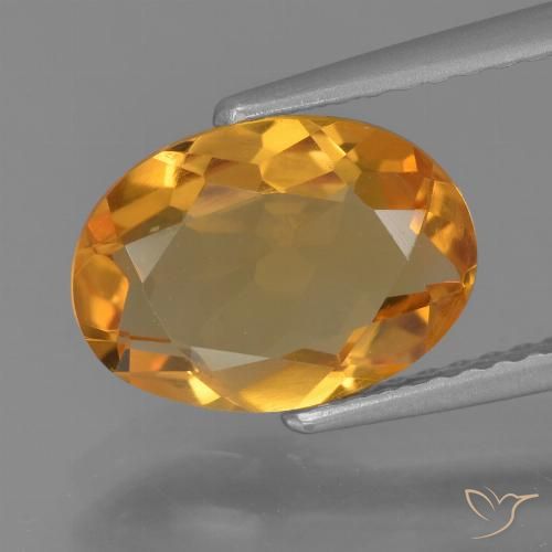 1.92ct Natural Naranja oscuro Citrino, Ovalada, VVS-VS