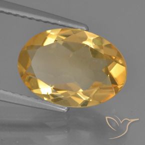 Citrino Dorado oscuro medio natural de 2.90 ct, Ovalada, VVS-VS