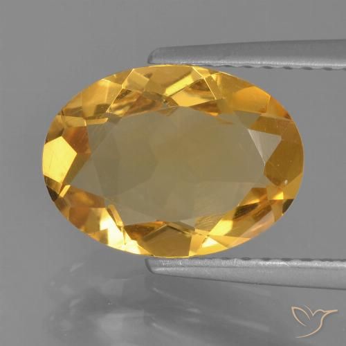 2.12ct Natural Dorado oscuro medio Citrino, Ovalada, VVS-VS