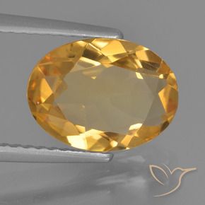 Citrino Dorado oscuro medio natural de 2.12 ct, Ovalada, VVS-VS