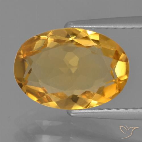 2.60ct Natural Dorado naranja oscuro Citrino, Ovalada, VVS-VS