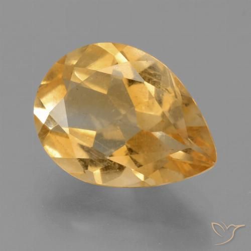 2.99ct Natural Dorado naranja claro medio Citrino, En forma de pera, VS